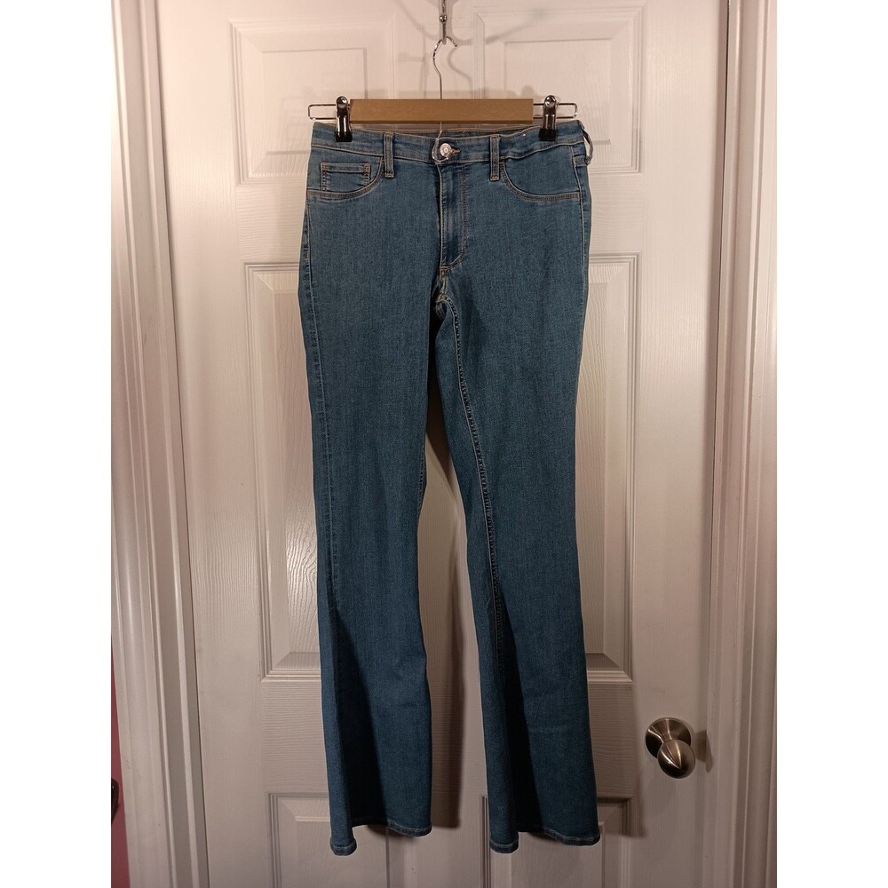 H&M Jeans Girls Size 18 Blue Flare Leg Slits
